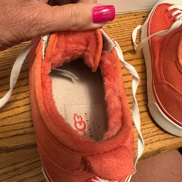 Fur Lined red UGG sneakers. Size 8.5. Have never been worn out of the house. - Picture 6 of 11